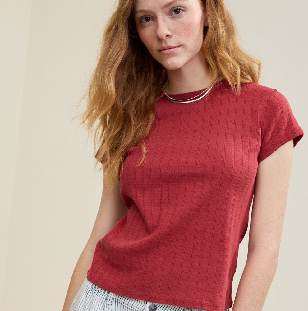 Aerie Pointelle Vintage T Shirt
